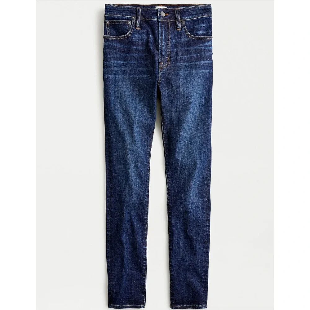 J. Crew Curvy Toothpick Jeans Blue Harbor High‎ Rise Dark Wash Skinny Size 32